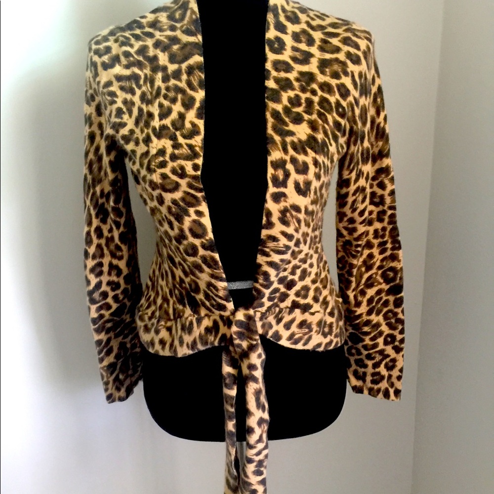 INC Tie front Leopard print Sweater